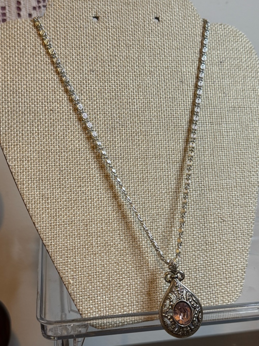 1990 Avon "Victorian Touch" pendant with West Germany chain